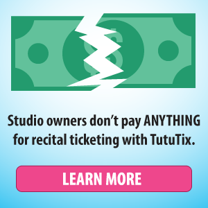 Studio owners don't pay ANYTHING when they use TutuTix.